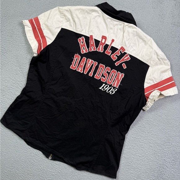 Harley-Davidson Tops - Harley Davidson Women's Zip-Up Blouse motorcycle biker Shirt‎